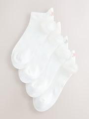 White 'N' Swirl Logo Back Embroidered Motif Trainer Socks 4 Pack - Image 1 of 7