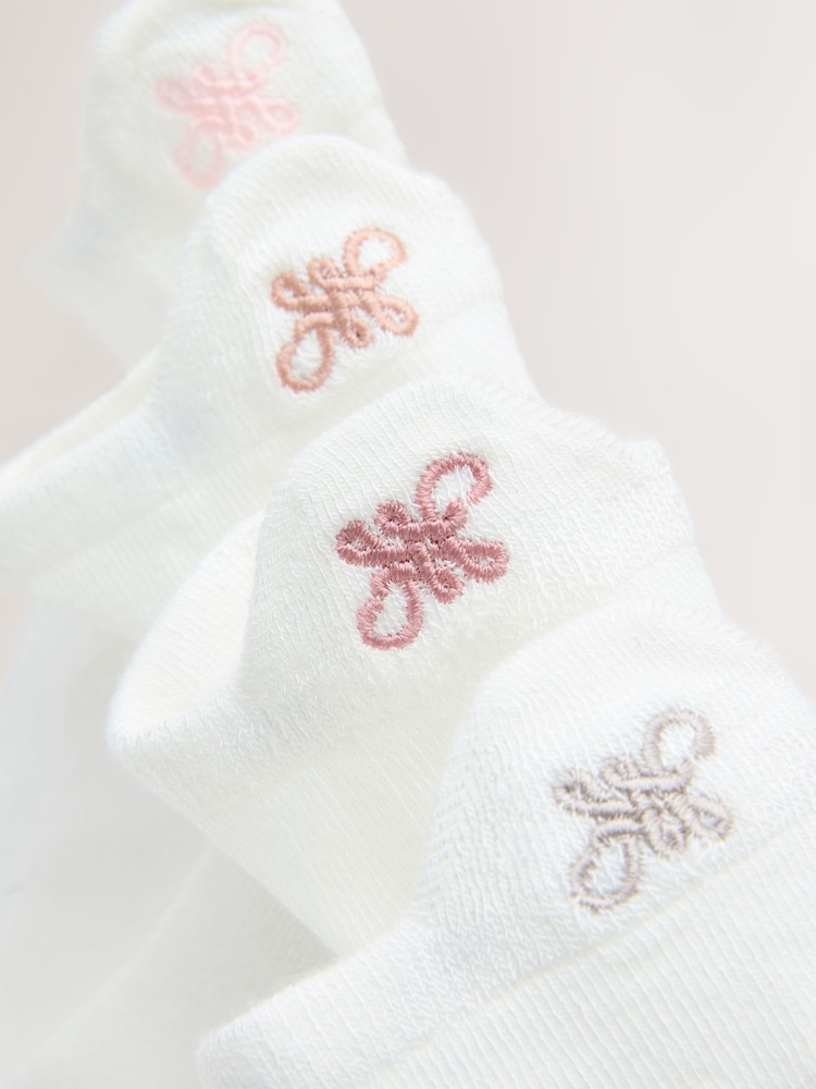 White 'N' Swirl Logo Back Embroidered Motif Trainer Socks 4 Pack - Image 7 of 7