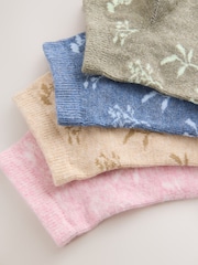 Pastel Floral Trainer Socks 4 Pack - Image 6 of 7
