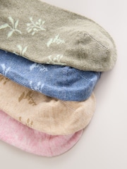 Pastel Floral Trainer Socks 4 Pack - Image 7 of 7