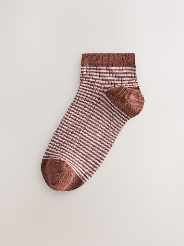 莓紅色條紋 - Supersoft Ribbed Trainer Socks 4 Pack - 圖片 2/7