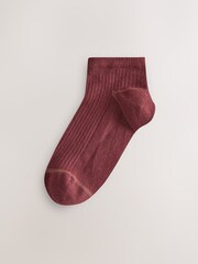 莓紅色條紋 - Supersoft Ribbed Trainer Socks 4 Pack - 圖片 4/7