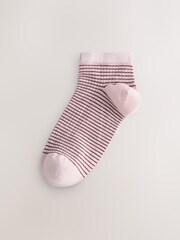 莓紅色條紋 - Supersoft Ribbed Trainer Socks 4 Pack - 圖片 5/7