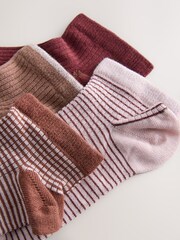 莓紅色條紋 - Supersoft Ribbed Trainer Socks 4 Pack - 圖片 6/7