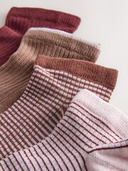 莓紅色條紋 - Supersoft Ribbed Trainer Socks 4 Pack - 圖片 7/7