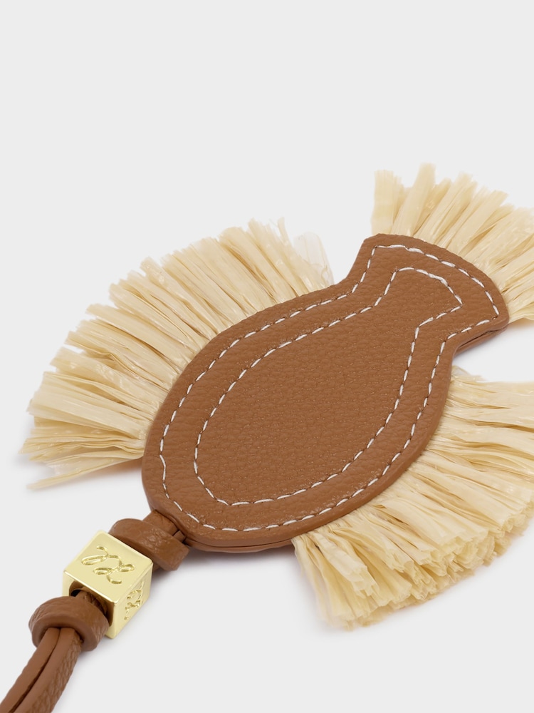 Katie Loxton Brown Raffia Fish Bag Charm - Image 4 of 4