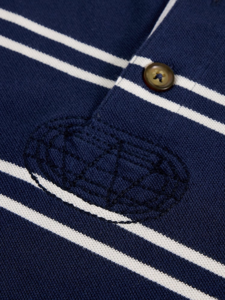 White Stuff Blue Porth Pique Rugby Sweat Top - Image 2 of 2