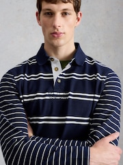 White Stuff Blue Porth Pique Rugby Sweat Top - Image 5 of 7