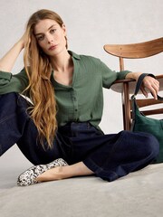 White Stuff Green Annie Double Cloth Shirt - Image 3 of 6