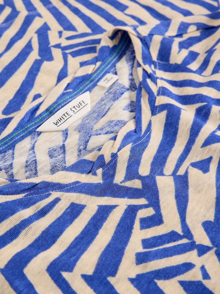 White Stuff Blue Rowan Linen T-Shirt - Image 6 of 6 White Stuff Blue Rowan Linen T-Shirt - Image 6 of 6