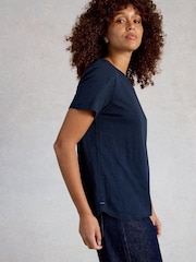 White Stuff Blue Clara Short Sleeve T-Shirt - Image 3 of 6