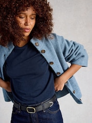 White Stuff Blue Clara Short Sleeve T-Shirt - Image 4 of 6