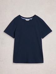 White Stuff Blue Clara Short Sleeve T-Shirt - Image 5 of 6