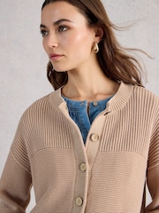 White Stuff Natural Gigi Washed Cardigan - Image 4 of 6