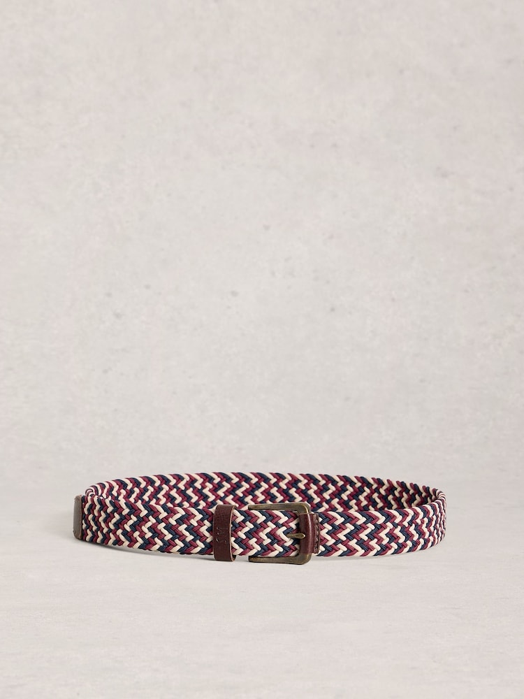 White Stuff Red Woven Elasticated Belt - Image 2 of 3