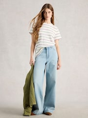 White Stuff White Clara Stripe Short Sleeve T-Shirt - Image 1 of 6