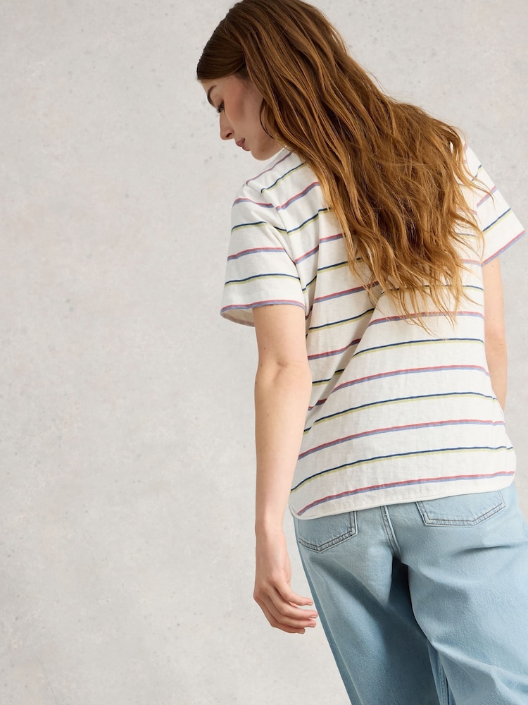 White Stuff White Clara Stripe Short Sleeve T-Shirt - Image 2 of 2 White Stuff White Clara Stripe Short Sleeve T-Shirt - Image 2 of 2
