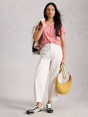 White Stuff Pink Nelly Embroidered T-Shirt - Image 1 of 6