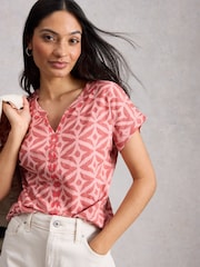 White Stuff Pink Nelly Embroidered T-Shirt - Image 3 of 6