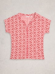 White Stuff Pink Nelly Embroidered T-Shirt - Image 5 of 6