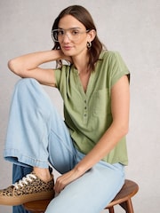 White Stuff Green Cecily Sleeveless T-Shirt - Image 1 of 6