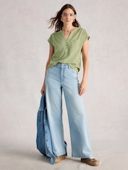 White Stuff Green Cecily Sleeveless T-Shirt - Image 2 of 6