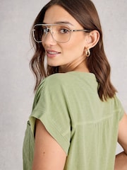 White Stuff Green Cecily Sleeveless T-Shirt - Image 3 of 6