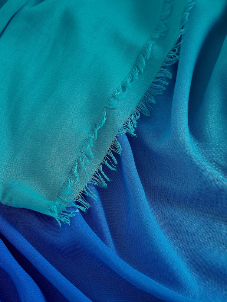 White Stuff Blue Penny Plain Oversized Scarf - Image 3 of 3