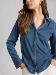White Stuff Blue Annie Indigo Jersey Shirt - Image 4 of 6