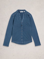 White Stuff Blue Annie Indigo Jersey Shirt - Image 5 of 6