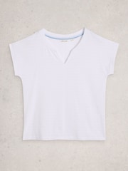 White Stuff White Nelly Notch Texture T-Shirt - Image 5 of 6