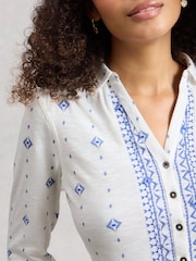 White Stuff Pearl White Annie Jersey Shirt - Image 4 of 6