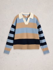 White Stuff Blue Rochelle Rugby Jumper - Image 6 of 7