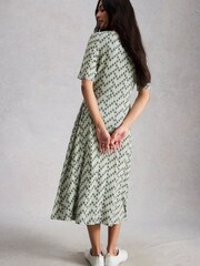 White Stuff Green Madeline Jersey Dress - Image 3 of 6