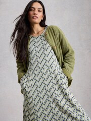 White Stuff Green Madeline Jersey Dress - Image 4 of 6