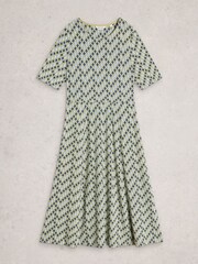 White Stuff Green Madeline Jersey Dress - Image 5 of 6