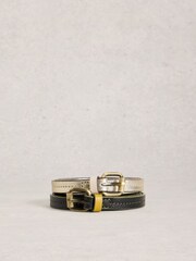 White Stuff Black/Gold Belts 2 Pack - Image 1 of 4