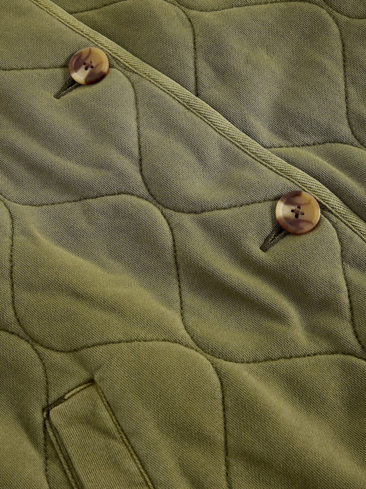 White Stuff Green Anya Jersey Quilted Jacket - Image 7 of 7