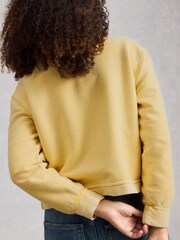 White Stuff Yellow Herringbone Sweat Top - Image 4 of 6