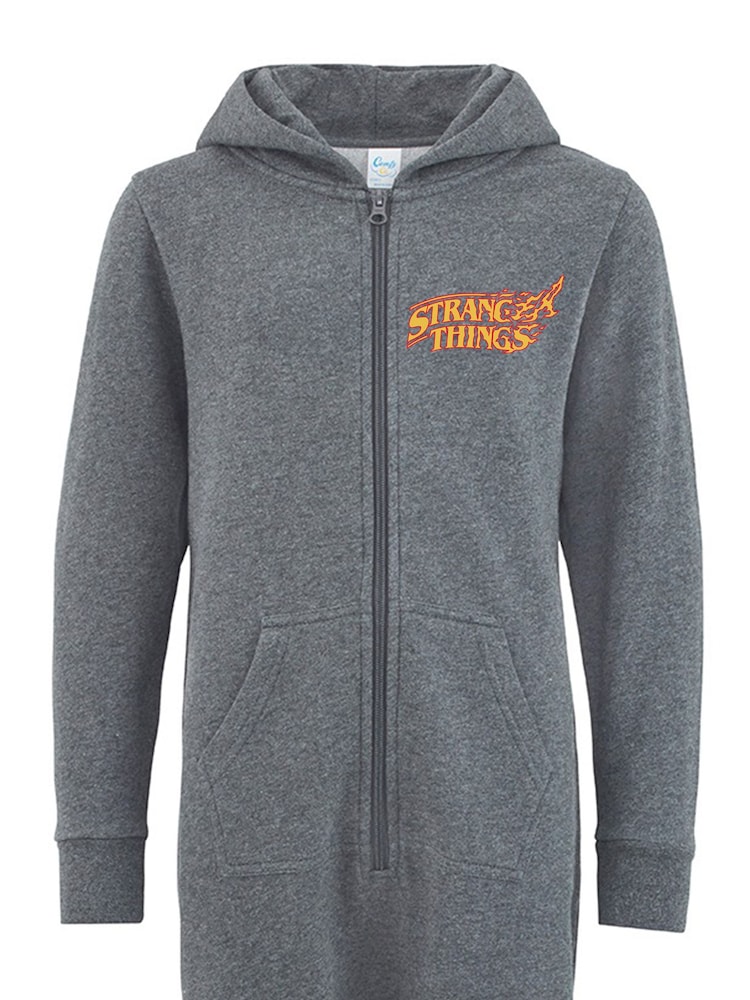 Brands In Grey Stranger Things Hellfire Onesie - Image 1 of 4 Brands In Grey Stranger Things Hellfire Onesie - Image 1 of 4