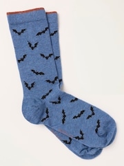 FatFace Blue Halloween Bat Socks - Image 1 of 2