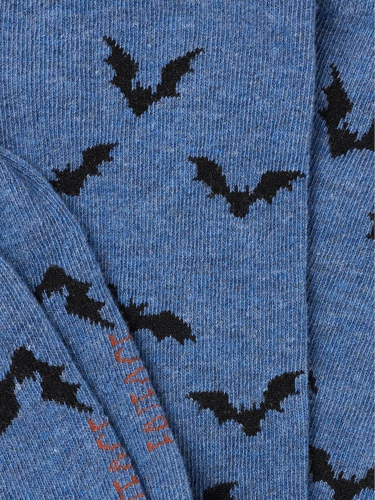 FatFace Blue Halloween Bat Socks - Image 2 of 2