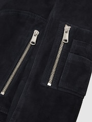 Reiss Tate Suede jakna sa patentnim zatvaračem - Slika 7 od 7