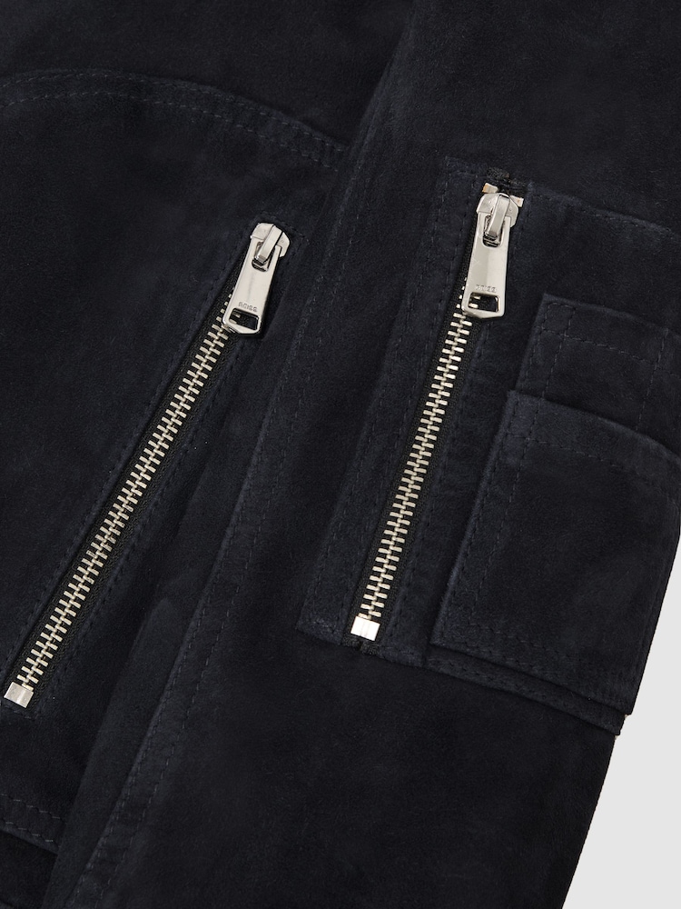 Reiss Tate Suede jakna sa patentnim zatvaračem - Slika 7 od 7