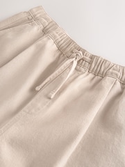 Ecru White Barrel Fit Elasticated Joggers With Linen - Image 8 of 10