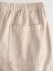 Ecru White Barrel Fit Elasticated Joggers With Linen - Image 9 of 10