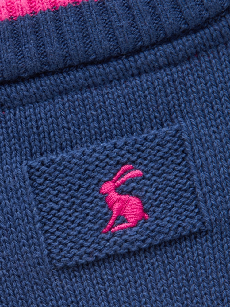 Joules Girls' Geegee Navy Horse Intarsia Jumper - Image 5 of 5