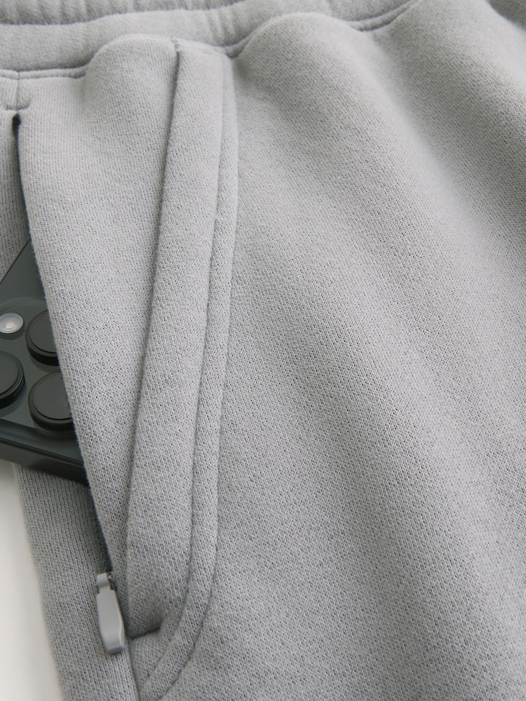 Hollister Light Grey Mid-Thigh Fleece Shorts - Image 2 of 2 Hollister Light Grey Mid-Thigh Fleece Shorts - Image 2 of 2