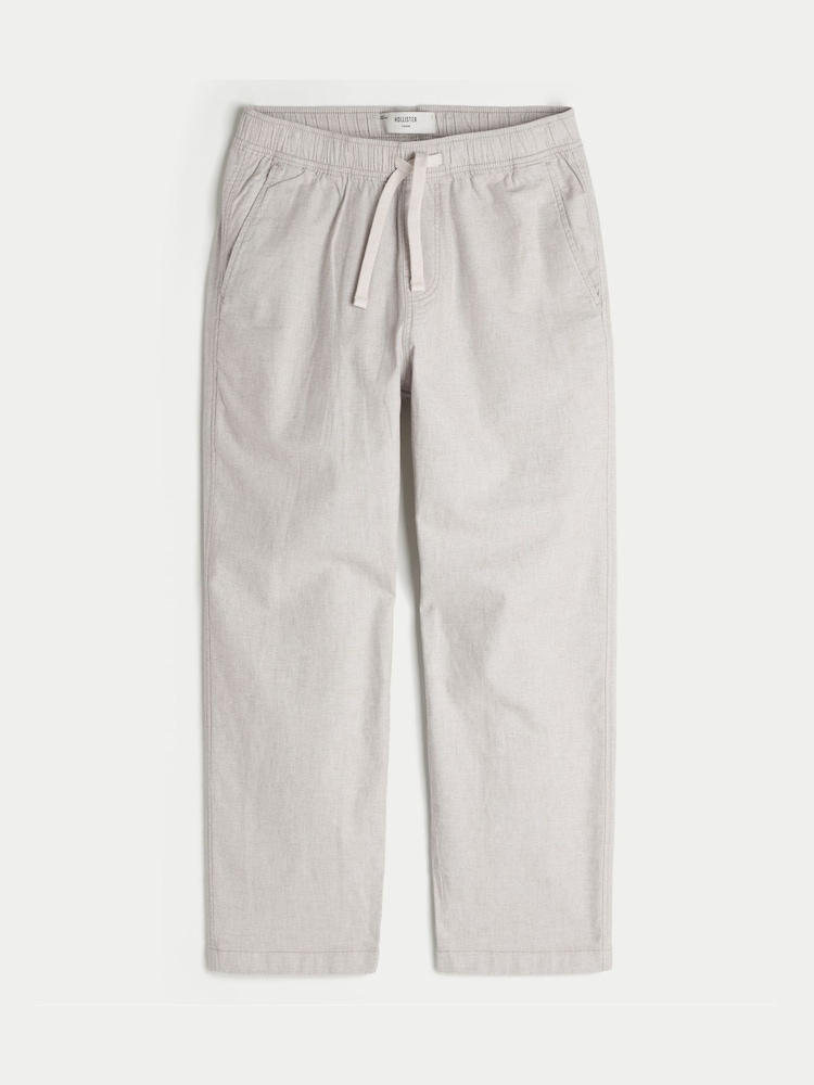 Hollister Cream Linen Blend Loose Pull-On Trousers - Image 2 of 3 Hollister Cream Linen Blend Loose Pull-On Trousers - Image 2 of 3