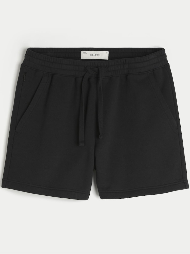 Hollister Black Mid-Thigh Fleece Shorts - Image 1 of 1 Hollister Black Mid-Thigh Fleece Shorts - Image 1 of 1